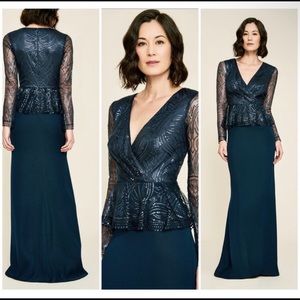 Long sleeve Navy blue dress